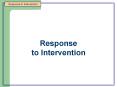 Response to Intervention PowerPoint PPT Presentation
