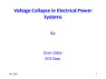 Voltage Collapse in Electrical Power Systems PowerPoint PPT Presentation