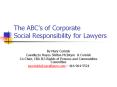 The ABC’s of Corporate Social Responsibility for Lawyers PowerPoint PPT Presentation