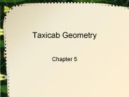 Taxicab Geometry