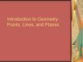 Introduction to Geometry: Points, Lines, and Planes PowerPoint PPT Presentation