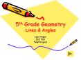 5th Grade Geometry Lines & Angles PowerPoint PPT Presentation