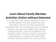Learn About Children Activities Online without Detected