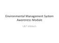 Environmental Management System Awareness Module PowerPoint PPT Presentation