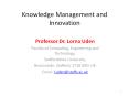 Knowledge Management and Innovation PowerPoint PPT Presentation