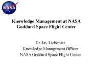 Knowledge Management at NASA Goddard Space Flight Center