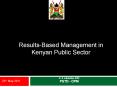 Results-Based Management in Kenyan Public Sector PowerPoint PPT Presentation