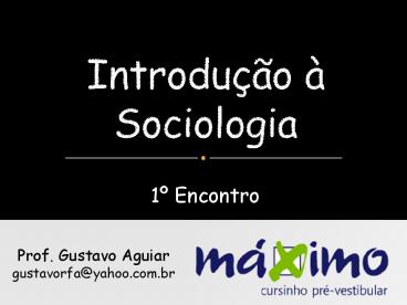 Introduзгo а Sociologia