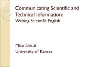 Communicating Scientific and Technical Information