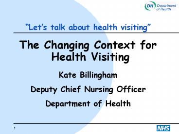 Let’s talk about health visiting