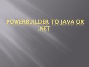 PowerBuilder to Java or .NET