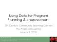 Using Data for Program Planning & Improvement PowerPoint PPT Presentation