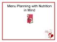Menu Planning with Nutrition in Mind PowerPoint PPT Presentation