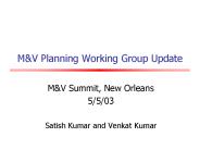 M&V Planning Working Group Update