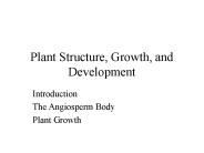 Plant Structure, Growth, and Development