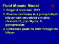 Fluid Mosaic Model 1. Singer & Nicolson, 1972 2. Plasma PowerPoint PPT Presentation