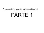 Presentazione Modulo prof.essa Gabrieli
