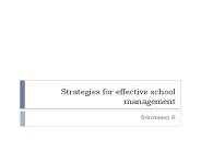 Strategies for effective school management