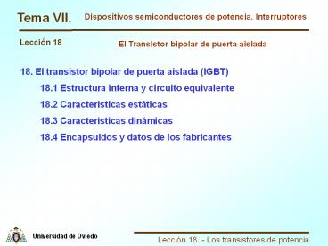 LECCIУN 18. TRANSISTORES DE POTENCIA
