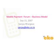 Mobile Payment Forum – Business Model