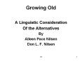 Growing Old PowerPoint PPT Presentation