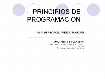 PRINCIPIOS DE PROGRAMACION