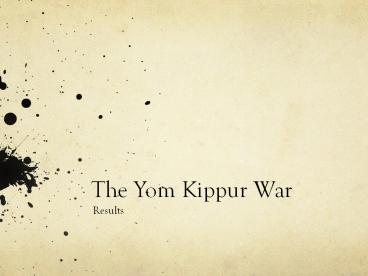 The Yom Kippur War