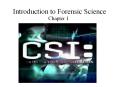 Introduction to Forensic Science PowerPoint PPT Presentation