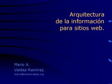 Arquitectura de la informaciуn para sitios web.
