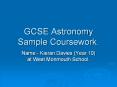 GCSE Astronomy Sample Coursework. PowerPoint PPT Presentation