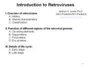 I. Overview of retroviruses