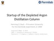 Startup of the Depleted Argon Distillation Column