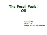 The Fossil Fuels: Oil