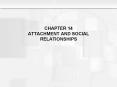 CHAPTER 14 ATTACHMENT AND SOCIAL RELATIONSHIPS PowerPoint PPT Presentation