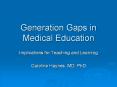 Generation Gaps in Medical Education PowerPoint PPT Presentation