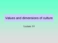 Values and dimensions of culture PowerPoint PPT Presentation