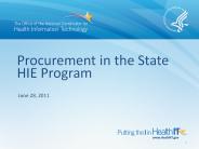 Procurement in the State HIE Program