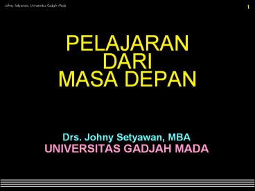 PELAJARAN          DARI              MASA DEPAN