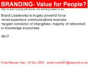 BRANDING- Value for People?