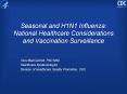 Seasonal and H1N1 Influenza: National Healthcare Considerations and Vaccination Surveillance PowerPoint PPT Presentation