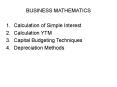 BUSINESS MATHEMATICS PowerPoint PPT Presentation