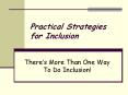 Practical Strategies for Inclusion PowerPoint PPT Presentation