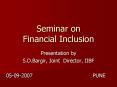 Seminar on Financial Inclusion PowerPoint PPT Presentation