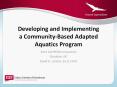Developing and Implementing a Community-Based Adapted Aquatics Program PowerPoint PPT Presentation