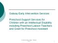 Galway Early Intervention Services Preschool Support Services for Children with an Intellectual Disability including Preschool Liaison Teachers and Grant for Preschool Assistant PowerPoint PPT Presentation