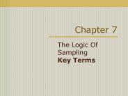 The Logic Of Sampling Key Terms