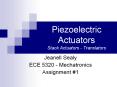Piezoelectric Actuators Stack Actuators - Translators PowerPoint PPT Presentation