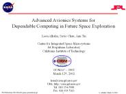 Advanced Avionics Systems for Dependable Computing in Future Space Exploration