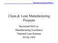 Clean & Lean Manufacturing Program PowerPoint PPT Presentation