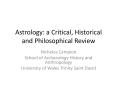 Astrology: a Critical, Historical and Philosophical Review PowerPoint PPT Presentation